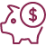 burgundy icon signifying savings
