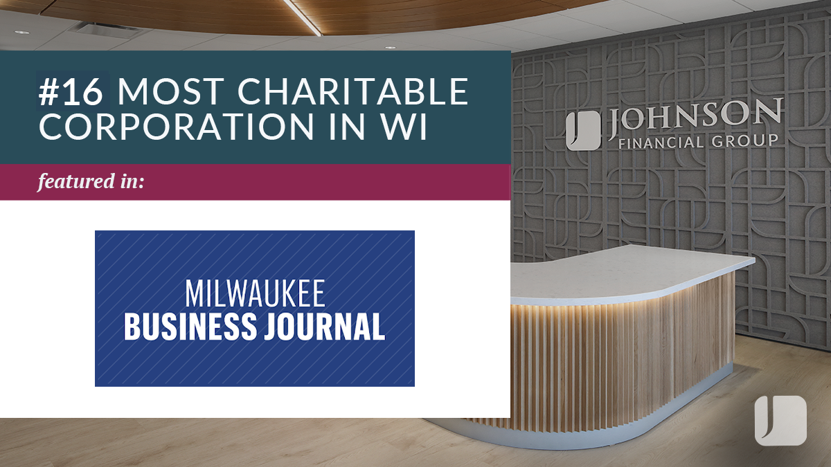 Johnson Financial Group ranked #16 in MBJ's Most Charitable Companies in Wisconsin.