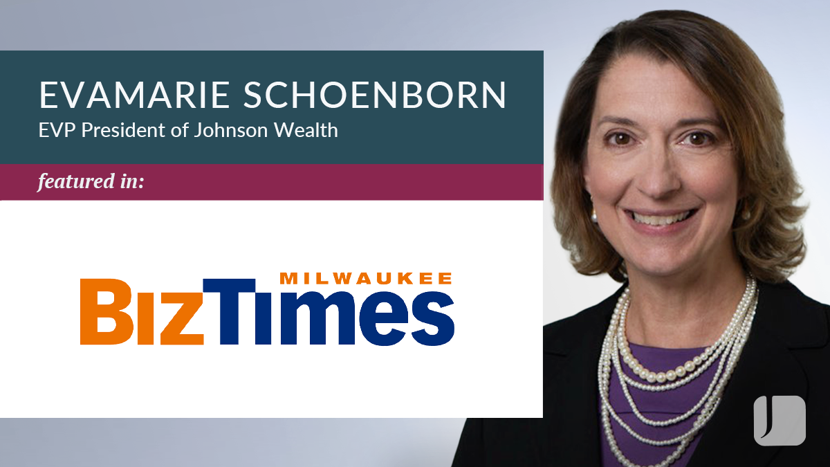 Evamarie Schoenborn headshot next to BizTimes logo.