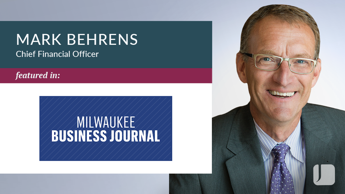 Mark Behrens next to Milwaukee Business Journal logo