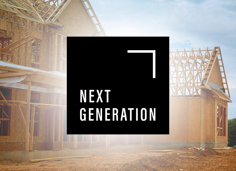 Construction site with Next Generation logo overlay.